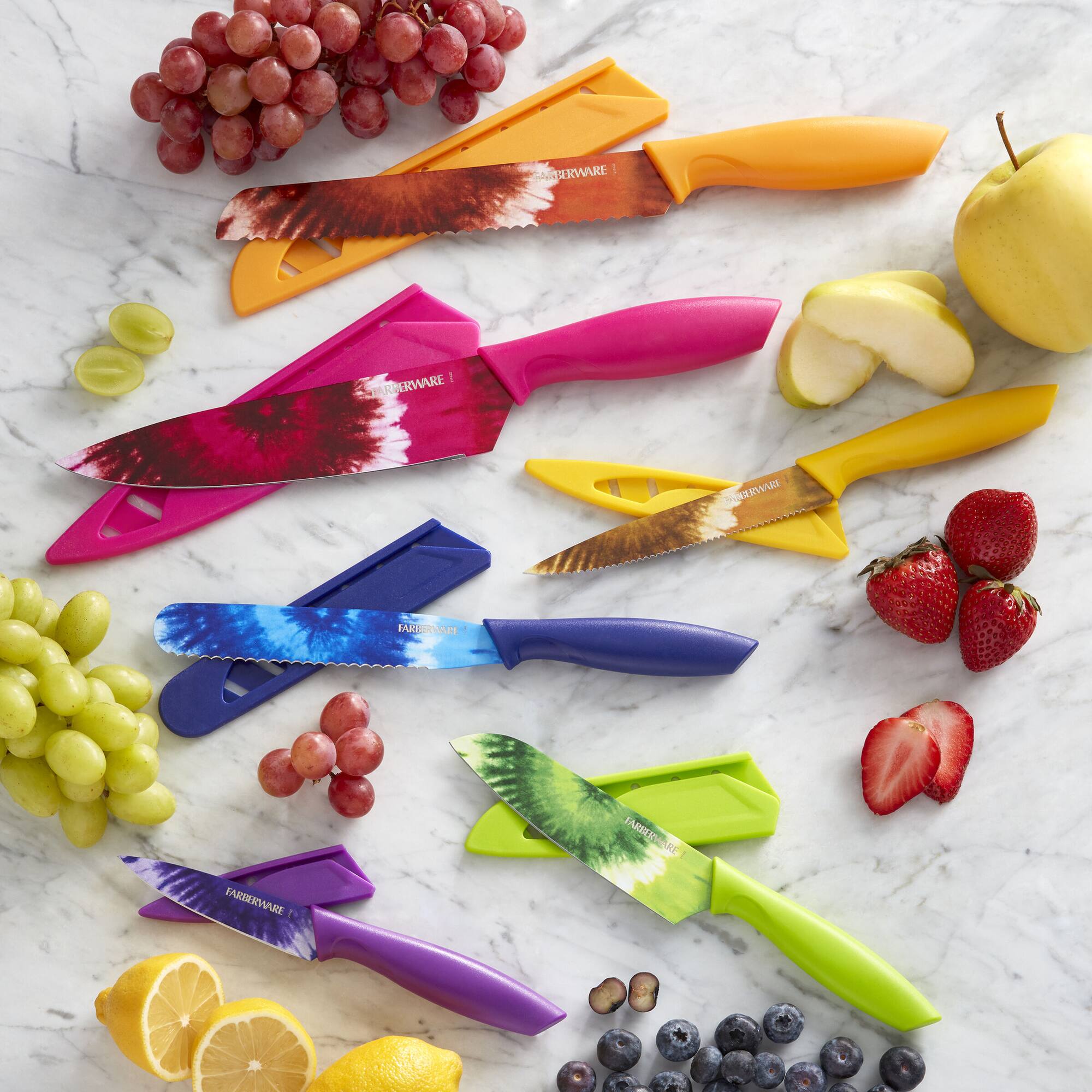Farberware Rainbow Tie Dye Knife Set